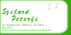 szilard peterfi business card